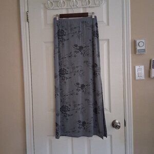 Wrapper Vintage Women's Size M Gray Floral Maxi 90's Y2K Whimsigoth Skirt